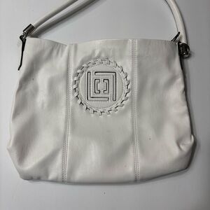 Liz Claiborne Women’s White Ivory Faux Pebble Leather Purse